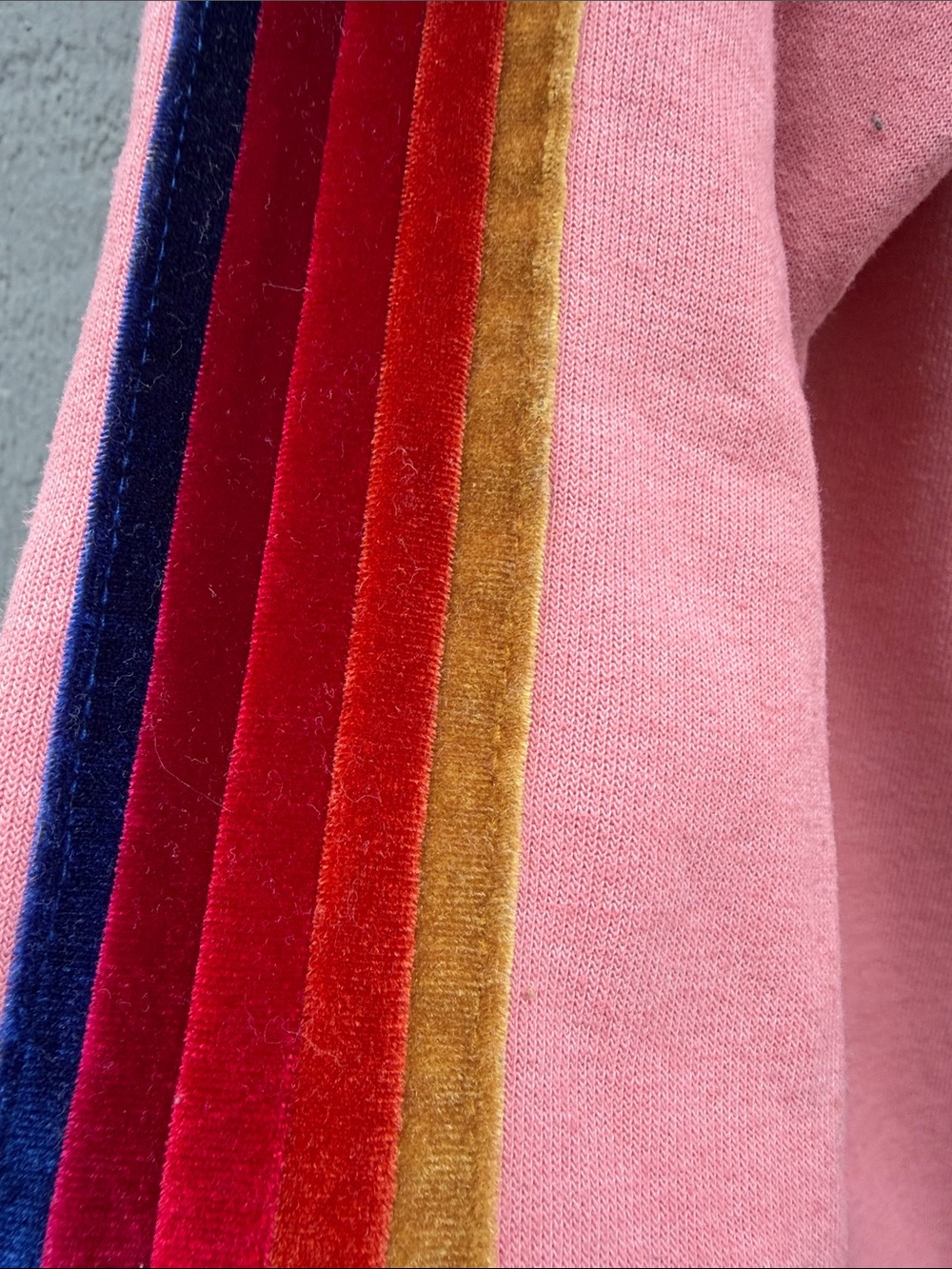 Aviator Nation Pink Crewneck with Rainbow Shoulder Stripes Size: S - Picture 5 of 9